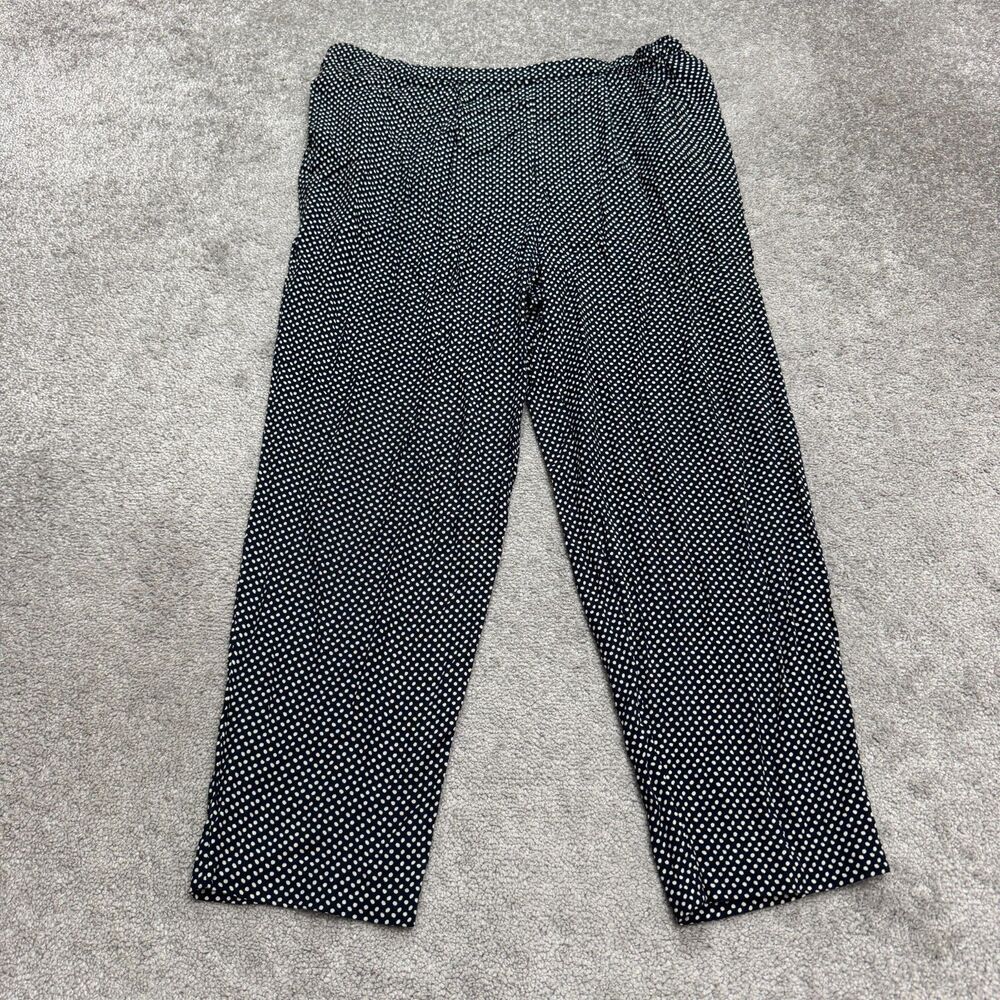 Vintage 90s St Michael Marks & Spencer Polka Pull On Ankle Pants Women UK14 Navy